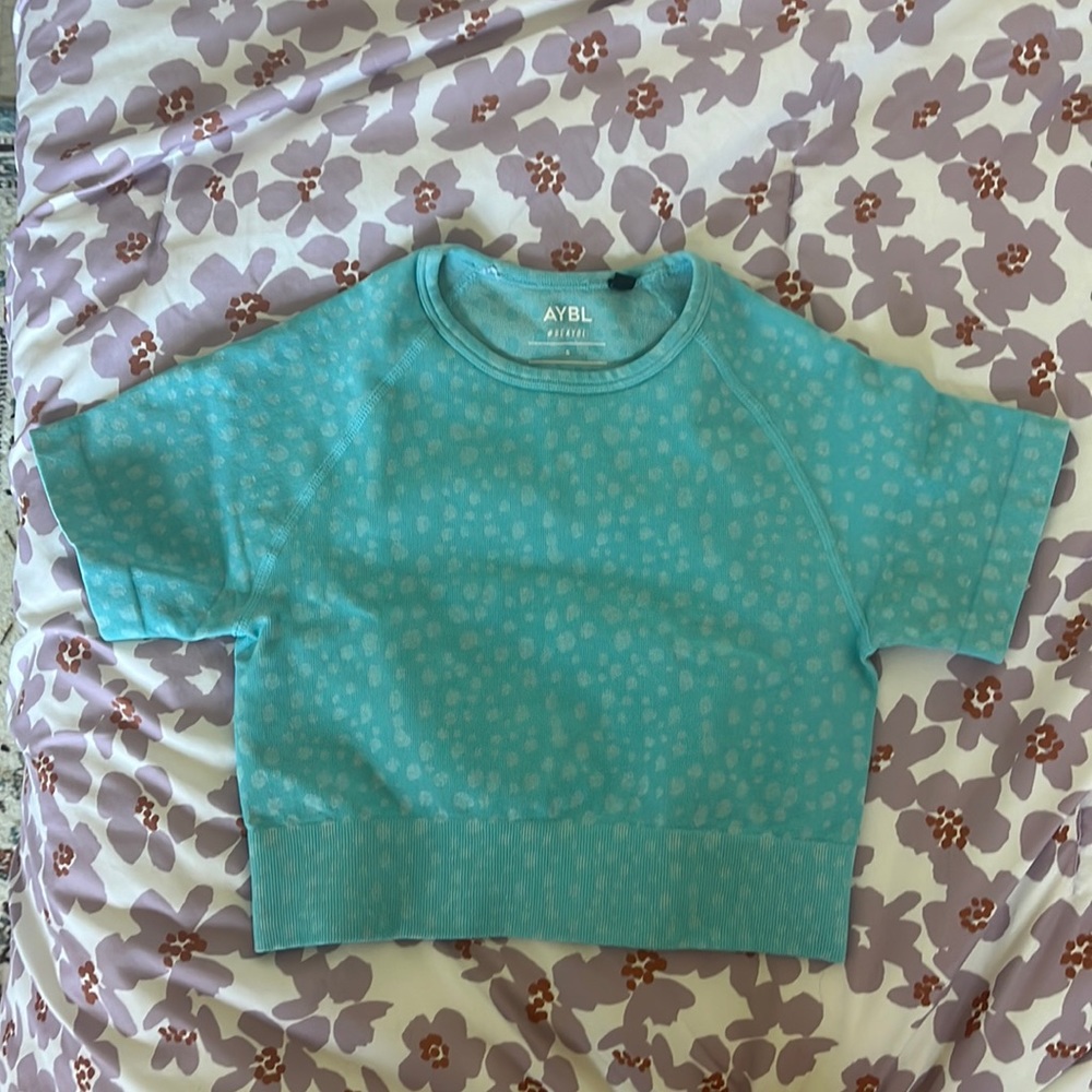 AYBL Blue Evolve Speckle Seamless Crop Top